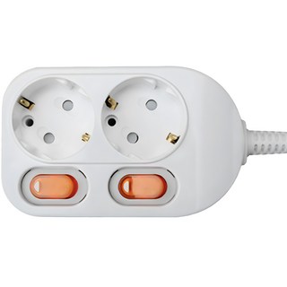 번개표 개별스위치 멀티탭 2구, 1.5m, 화이트, 1개