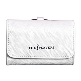 PGA투어 THE PLAYERS 헤리티지 레더 골프공 투볼 케이스, 화이트, 1개