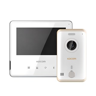 KOCOM 類比影像電話 KCV-S701 + 玄關攝影機 4線式 KC-R80E 白色套組, KCV-S701(影像電話), KC-R80E(玄關攝影機)