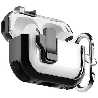 NUART 防丟磁吸鎖扣防摔耳機殼, AirPods Pro 2/AirPods Pro, 黑色, 1個