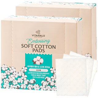 비타할로 엠보싱 소프트 화장솜, 2개, 300개입