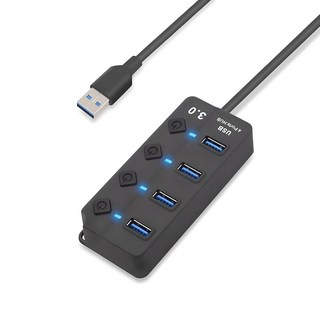 Raon USB 3.0 4埠獨立開關集線器 RUH-304A, 黑色, 黑色2087529 1