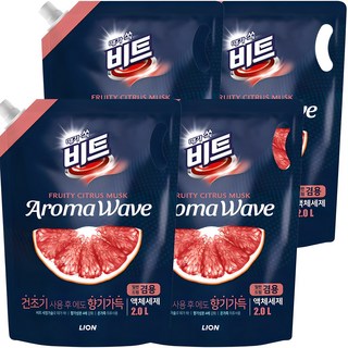 비트 아로마 웨이브 액체세제 리필, 2L, 4개