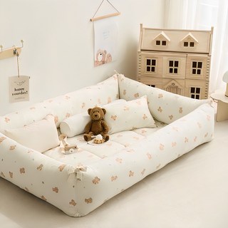 shez Home 動物圖案長枕芯枕套組, 米色小熊款