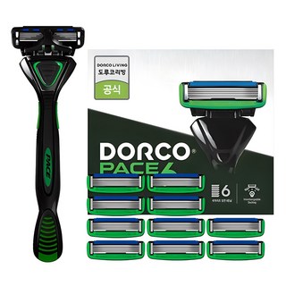 도루코 페이스 6 면도기 + 여분날 10p, 1세트
