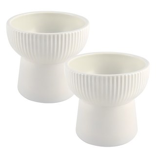 DOG-i 寵物粉彩陶瓷飯碗, 白色, 2個