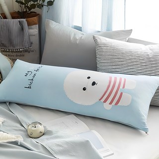 shez Home 微型DTP動物印花長形抱枕, 藍色博美犬款