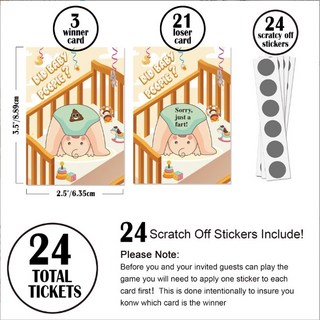 性別派對刮刮卡遊戲道具 (3種款式) 性別揭曉派對佈置刮刮樂活動, 性別刮刮卡-寶寶跨