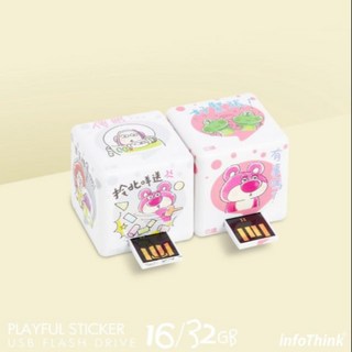 《現貨》InfoThink 玩具總動員系列轉轉貼圖隨身碟 銀灰 桃粉 16g 32g, 桃紅16g
