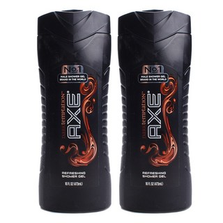 AXE 男性清爽淋浴露 黑巧克力香, 473ml, 2瓶