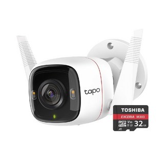 TP-Link Tapo C320WS 32G WiFi無線戶外監視器，IP66防水，雙向語音，遠端監控, 1套