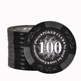 籌碼 魔幻黑 高階競技版 麻將籌碼 籌碼幣 桌遊籌碼 麥穗籌碼 射龍門 籌碼組 代幣 14克加重款 德州撲克專用, 籌碼-面額100, 1個