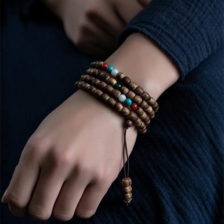 沉香手鍊 108顆佛珠手鍊 桶珠手鍊 白瑪瑙手鍊 情侶手鍊 招財開運禮物