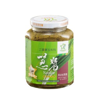 【三星四寶】三星地區農會三星翠玉蔥醬黑胡椒口味，炒菜必備調味料，在地風味，香氣濃郁, 380g, 1個