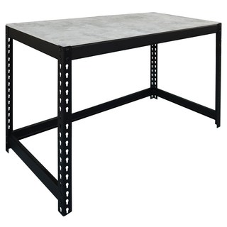 友田鋼鐵 免螺絲角鋼架 工作桌, 黑色/白色