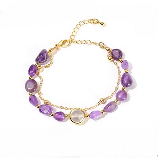 玖夜水晶 紫水晶隨形設計款手鍊