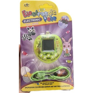 彩色心形圓形電子雞 寵物機 掌上型電玩 168合1種動物替換 兒童益智玩具, 透明綠, M33739