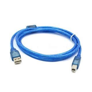 TYPE-B 印表機傳輸線 USB 2.0 抗干擾磁環 影印機 事務機 印表機線 傳輸線 觸控連接線, 藍色, 1個, 1.5m