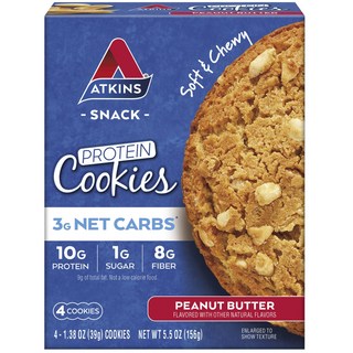 ATKINS 高蛋白花生餅乾 4包入, 1盒, 156g