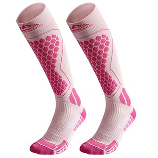 SMT 羊毛運動滑雪襪 小腿中筒止滑長襪 男女高筒厚底機能襪, 玫紅色, 1