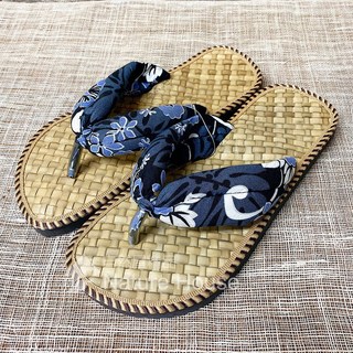 【自然屋精品】自然花布風草編拖鞋 羅馬拖鞋 涼鞋 拖鞋 草編拖鞋 藤編拖鞋 夾腳拖鞋 海灘拖鞋 室內拖鞋 1021, S號(歐規38)