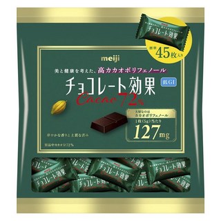 meiji 明治 袋裝CACAO 72%黑巧克力 45包入, 1個, 225g
