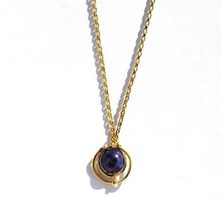 女生項鍊 青金石星球吊墜 18k金鎖骨鍊 生日禮物