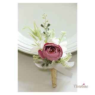 仿真花苞婚禮嘉賓胸花, 1個, 復古