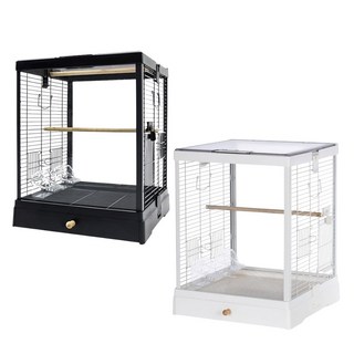 PetBest 厚抽豪華透明景觀鳥籠, 黑色