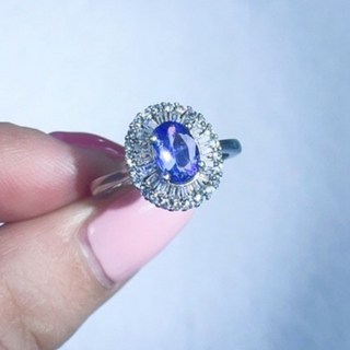 天然坦尚尼亞 坦桑石 丹泉石戒指 (主石1克拉)