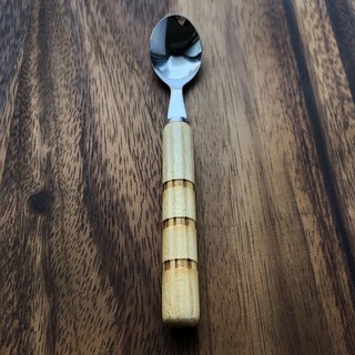 MEISTER HAND 木把餐具(湯匙/三款可選) - 質感木柄不鏽鋼湯匙, 三本線/小, 1個