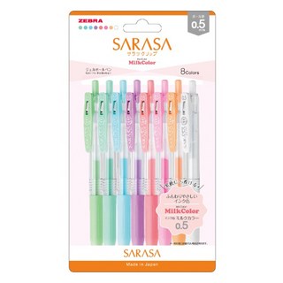 ZEBRA 斑馬牌 Sarasa clip環保鋼珠筆 0.5mm 粉嫩款 8色組, 1個, 牛奶色