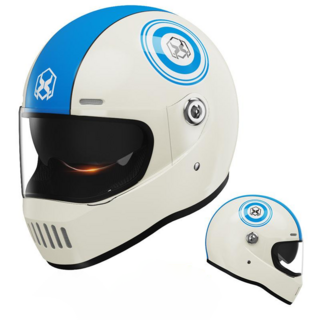 AXK 901安全帽 新國標A級3C認證 男女通用 冬季保暖 摩托車安全帽 四季通用 高清雙鏡 全罩式安全帽, Harbor Blue (HD Dual Mirror)