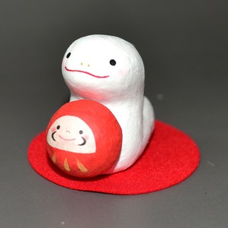龍虎作 蛇年限定達磨不倒翁 開運小龍 和紙擺飾 5.5cm 日本製