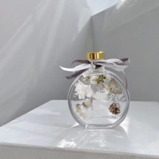 Flora Flower 浮游花-簡約白，簡約風格乾燥花，室內裝飾擺件，療癒系浮游花禮品, 不加購燈座