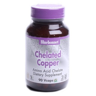 Bluebonnet 螯合銅植物膠囊 無麩質, 90顆, 1罐