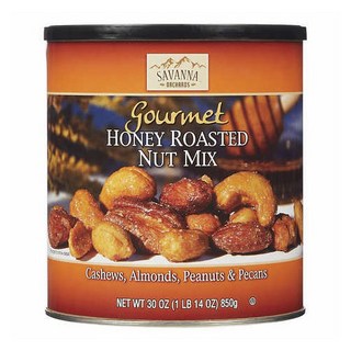 薩凡納果園美食蜂蜜烤堅果混合物, 1個, 850g