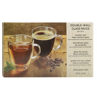 Artland Harmony 雙層玻璃馬克杯 354.9ml, 2個, 透明