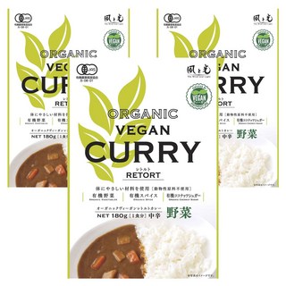 TheWindAndLight 素食即食蒸煮蔬菜風味咖哩 中辣口味, 3個, 180g