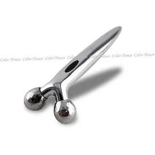 3D鉑金滾輪按摩器 迷你美顏鑽石滾輪棒 臉部按摩提拉緊緻, 藍色