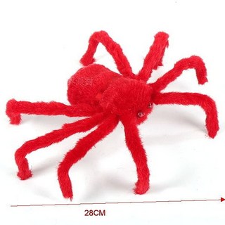瘋狂派對 台灣現貨 萬聖節佈置 鬼屋佈置 恐怖佈置 蜘蛛道具 絨毛蜘蛛 28CM蜘蛛, 黑