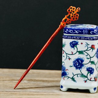 天龍紡 綠檀木烏木髮簪 加長款23cm - 檀木髮簪 黑檀木髮簪