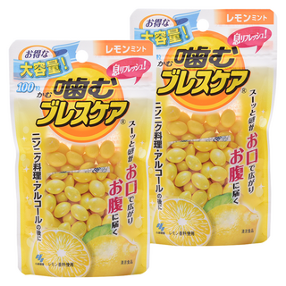 KOBAYASHI 小林製藥 咀嚼型清新口氣錠 檸檬薄荷 100顆入, 2個, 63g