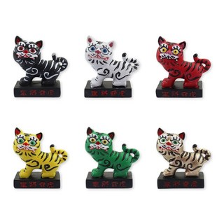 3代迷你五行虎爺公仔 黑虎將軍公仔 虎爺模型公仔 金虎爺公仔擺飾, 1個