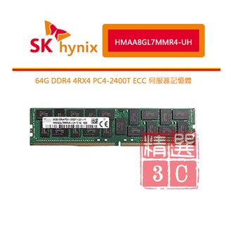 SK hynix 海力士 64GB DDR4 4RX4 PC4-2400T ECC REG 伺服器記憶體 HMAA8GL7MMR4-UH