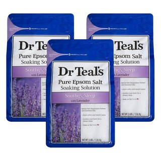 Dr Teal's 瀉鹽薰衣草沐浴鹽, 3包, 1.36kg
