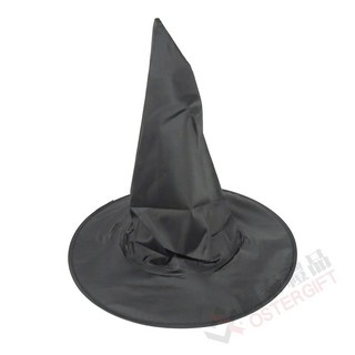 萬聖節巫師巫婆帽子裝扮 黑巫師帽，角色扮演派對服裝配件，經典黑色造型，輕盈舒適材質, 詳見包裝