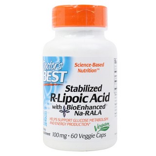 Doctor's BEST R-硫辛酸素食膠囊 100mg, 60顆, 1罐