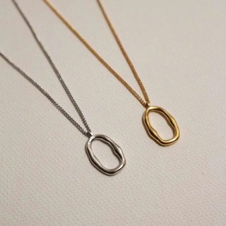 銅製幾何橢圓長鍊 NN127