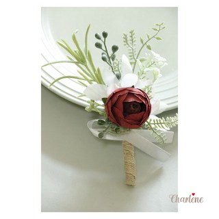 仿真復古花苞婚禮嘉賓胸花, 1個, 多種顏色